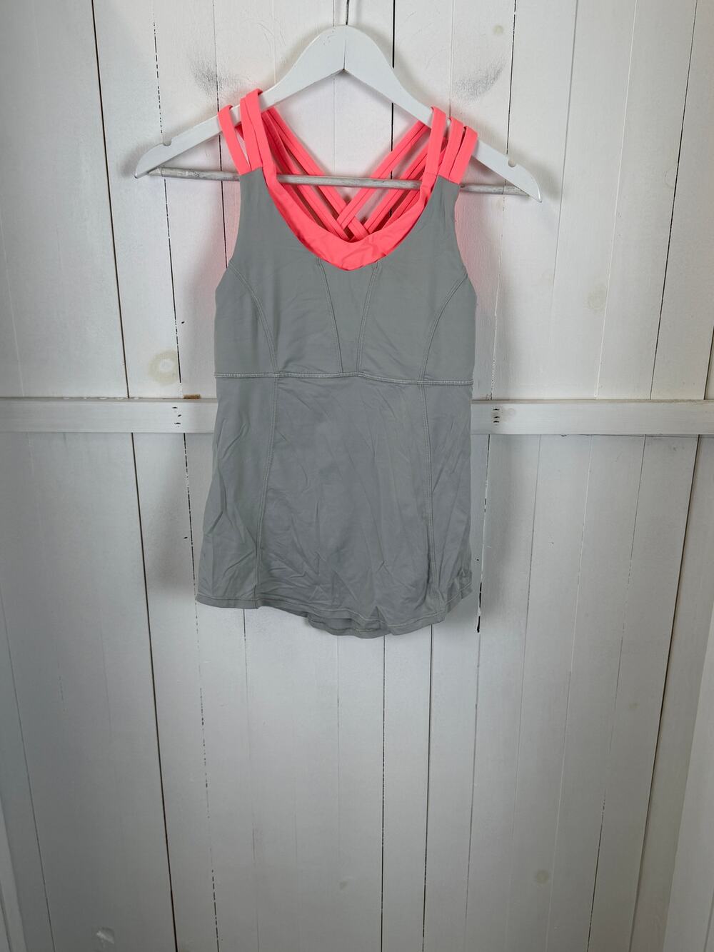 Lululemon Gray Pink Nylon Tank Top Size 6 Activewear